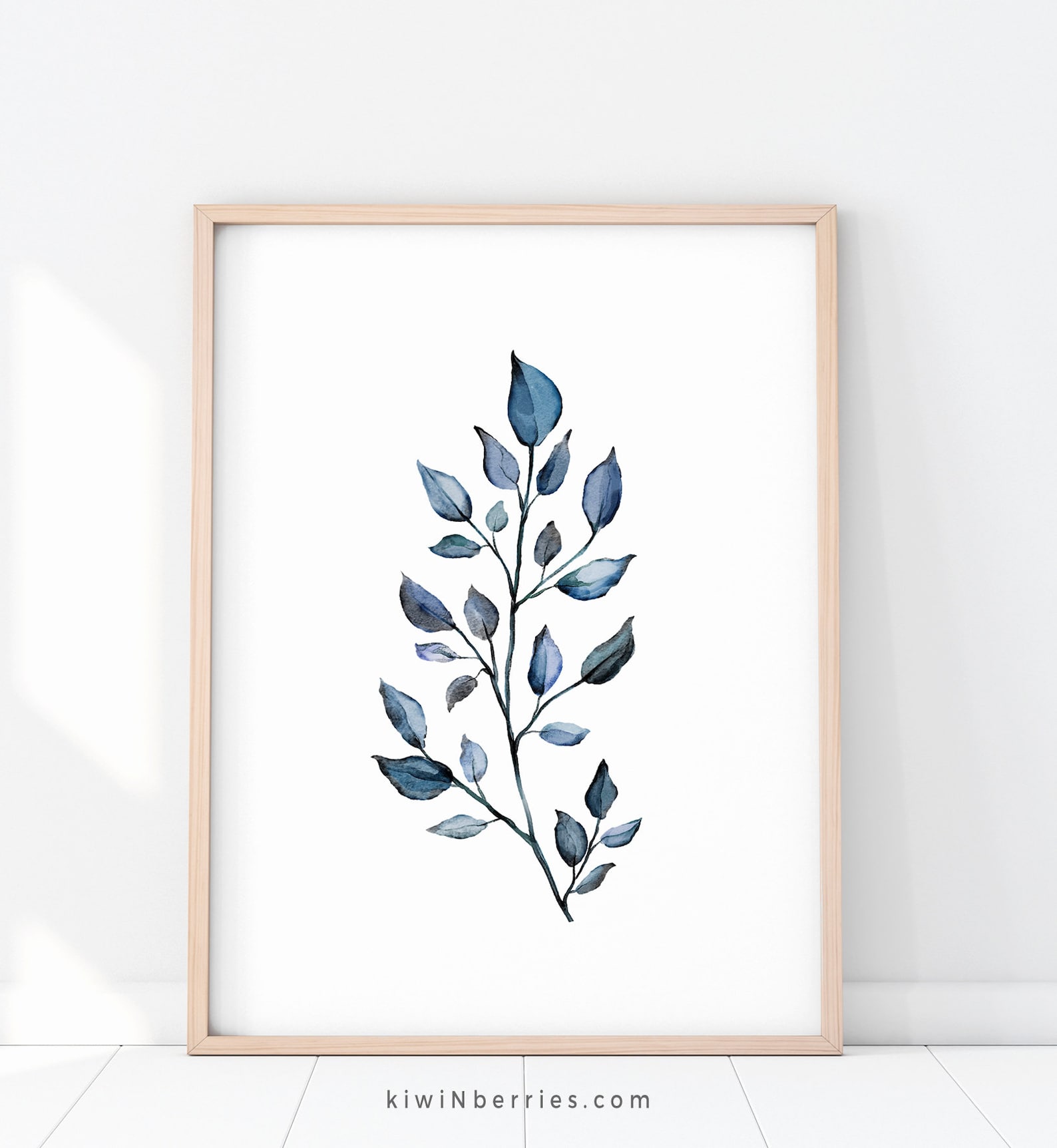 Indigo Blue Botanical Prints Navy Blue Branches and Leaves - Etsy