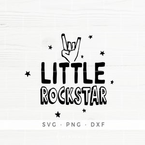 Little Rockstar SVG, jongens kleding ontwerp, gesneden bestanden voor commercieel gebruik, Cricut silhouet, Kids SVG ontwerp, sterren en rock handteken