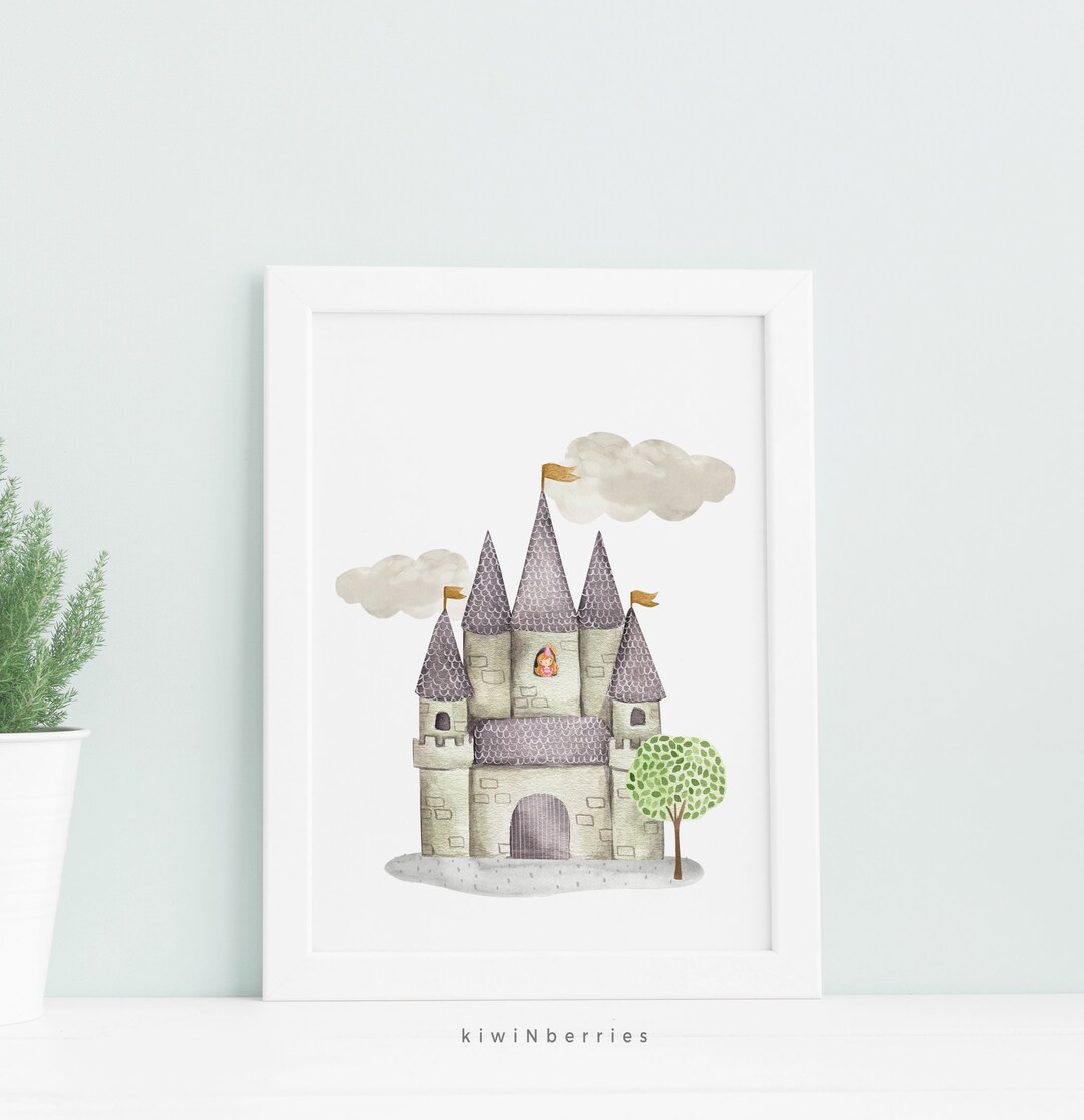 Boys Room Decor, Baby Boy Nursery Wall Art, Castle Print, Castle Wall