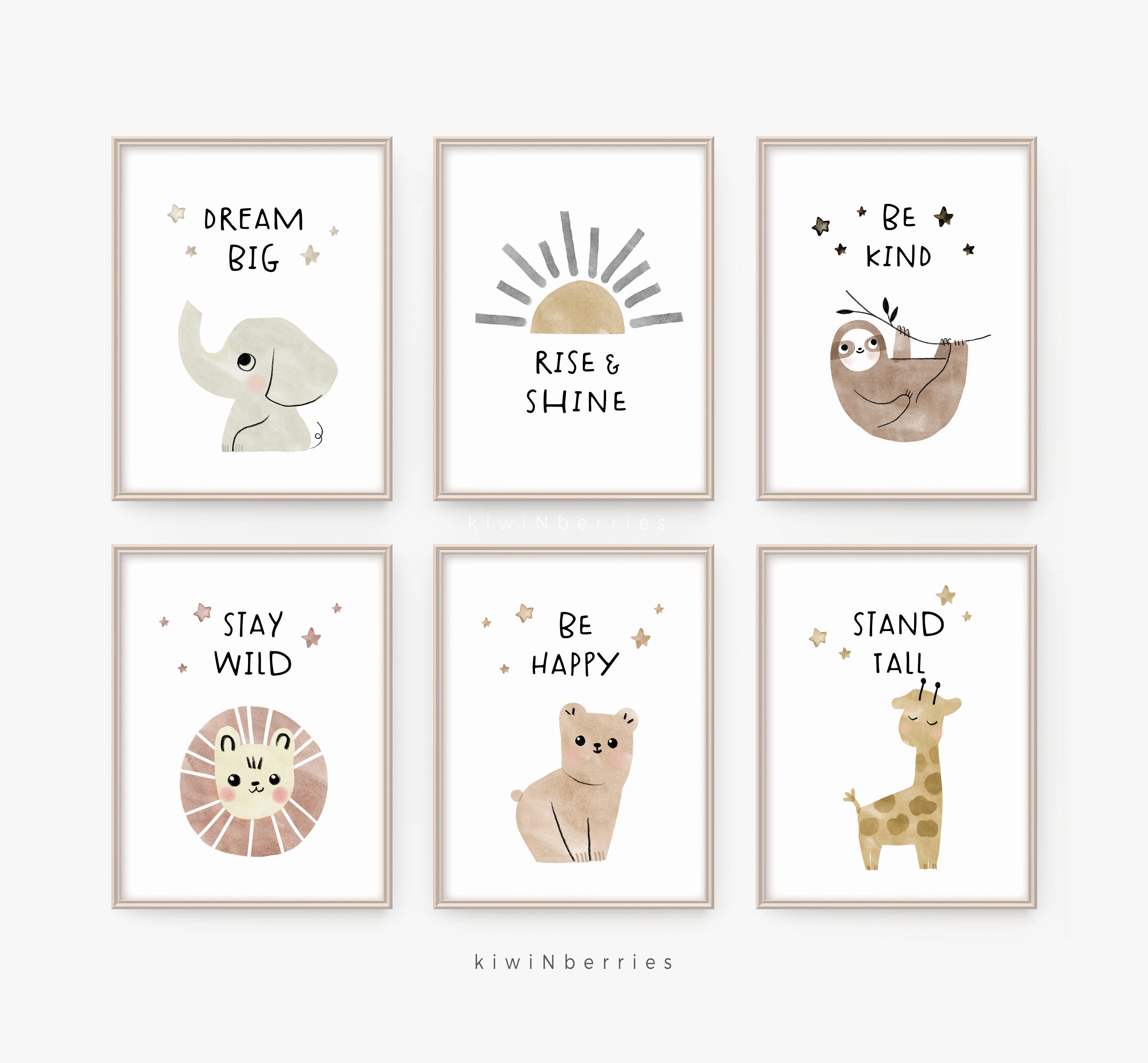 Set of 2 Nursery Prints Baby wall art Nursery posters Etsy