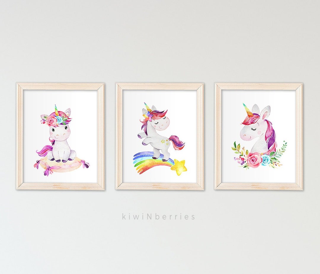 Unicorn Printable Art, Unicorn Print, Girl Room Decor, Girl Wall Art ...
