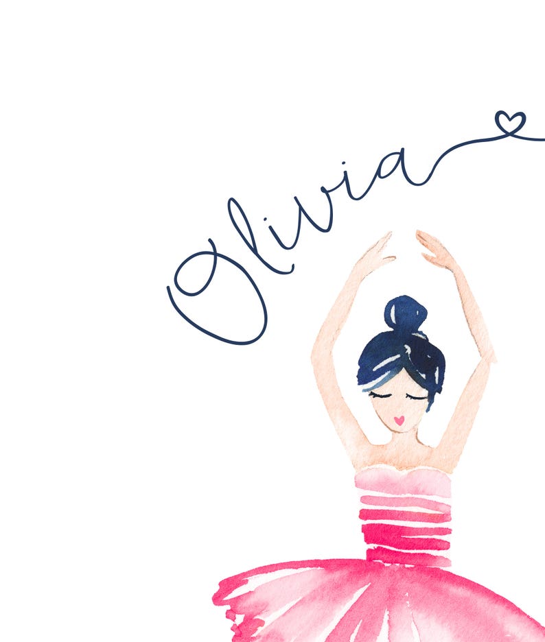 Personalized Ballerina Name Ballerina Custom Name Girl Etsy