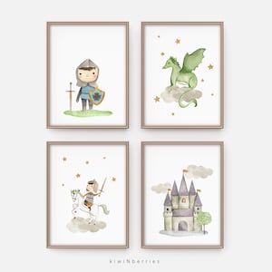Nursery prints boy, Decoración de la habitación de los niños, Baby boy nursery wall art, Knight print, Dragon wall art, Printables, Boy wall art, Printable boys gift
