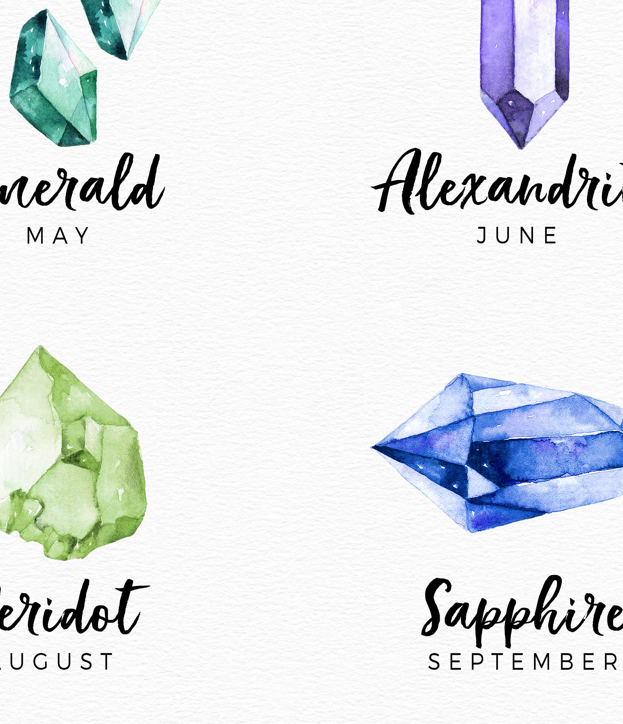 Birthstone Chart Print Crystal and Gems Print Printable - Etsy