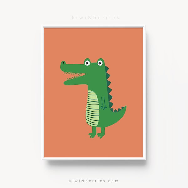 Crocodile print, Color Block animal poster, Colorful art prints, Kids room decor, Printable posters for kids, Children room decor,Playroom