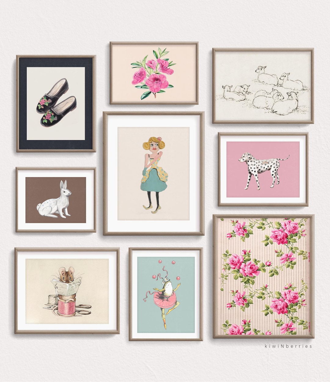 Vintage Nursery Prints Set: Whimsical Gallery Wall Art (digital ...