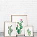 Set of 3 watercolor cactus print - Cactus art print - Gallery wall cactus print set - Digital cactus artwork - Printable cactus wall art