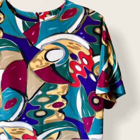 Vintage Fitting Image Abstract Patterned Top - image 1