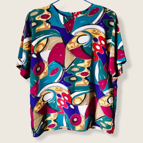 Vintage Fitting Image Abstract Patterned Top - image 2