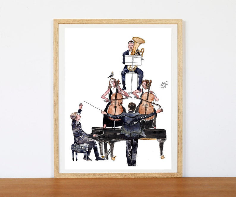 The Orchestra Print music Art Print Modern Wall Decoration Etsy