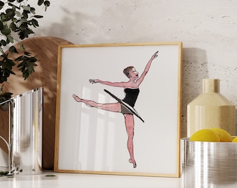 Ballerina Art Print,Dancer Print, Wall Decoration,Minimal Modern Print, Gift for her,Limited Edition Giclee Print from Watercolour Painting