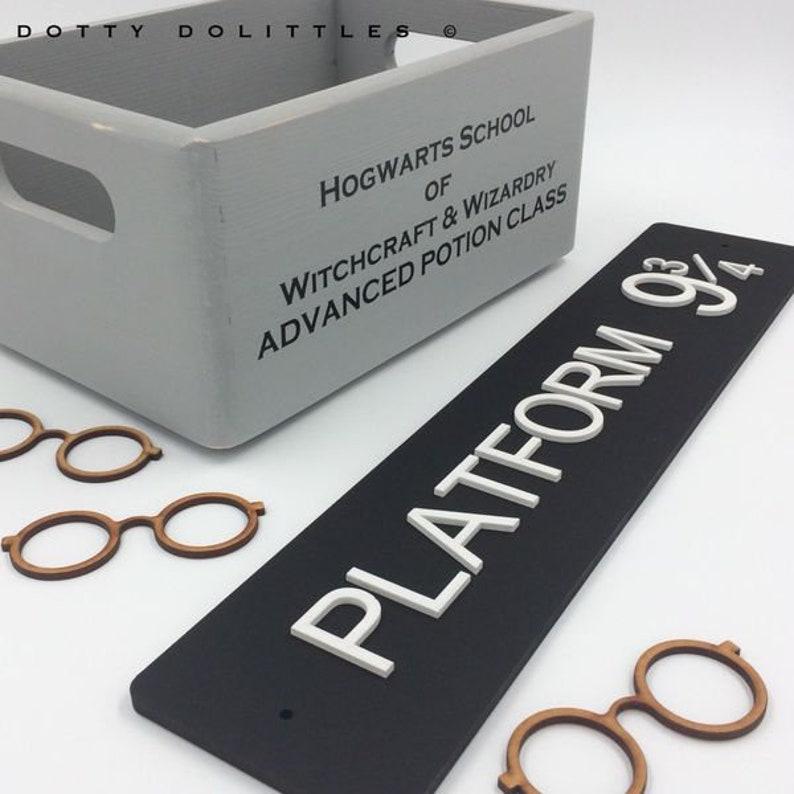 Platform 9 3 4 Wooden Sign Dotty Dolittles Bedroom Harry Etsy