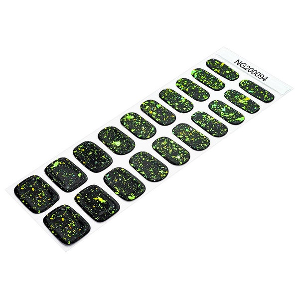 Green Crushed Velvet - Semi-Cured UV Gel Nail Stickers/Wraps/Strips