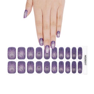 Purple Mandala - Semi-Cured UV Gel Nail Stickers/Wraps/Strips