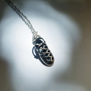 Vintage Ballerina Slipper Charm Necklace on 18&quot; Dainty Italian Silver Rope Chain