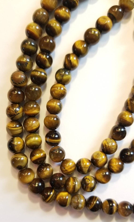 Awesome Vintage Tiger's Eye Round Beaded Necklace… - image 4