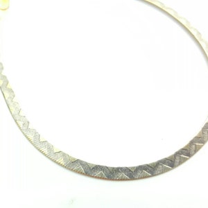 Vintage Italian Gold Tone Sterling Silver Zigzag Herringbone Chain Bracelet- 7 Inch Length