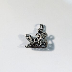 Vintage Sterling Silver Scrollwork Sleigh Miniature Charm