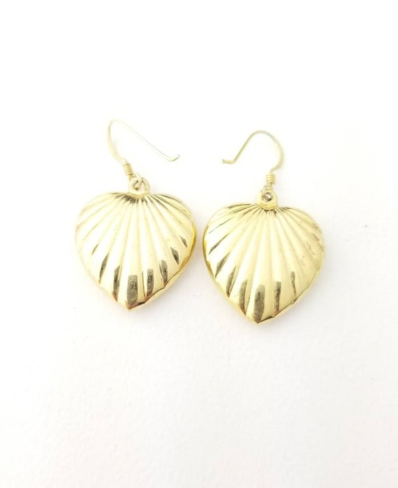 Charm Hueco En Forma De Corazón Pendientes Estilo Simple Oro Plata Gancho Clip 2 tipos