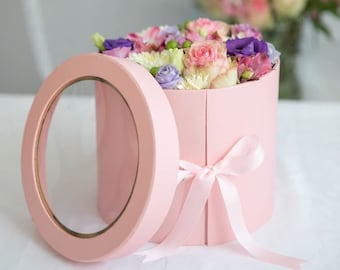 Premium Quality European Style Flower Round Shaped Box, Floral Box, 2 Tier, for Luxury Style Flower Arrangements, Ships From USA