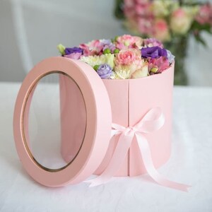 Premium Quality European Style Flower Round Shaped Box, Floral Box, 2 Tier, for Luxury Style Flower Arrangements, Ships From USA