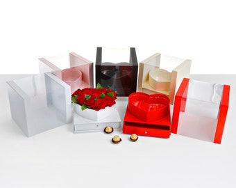 Premium Quality European Style Large Square Flower Box, with Liner, Floral Gift Box for Luxury Style Flower Arrangements