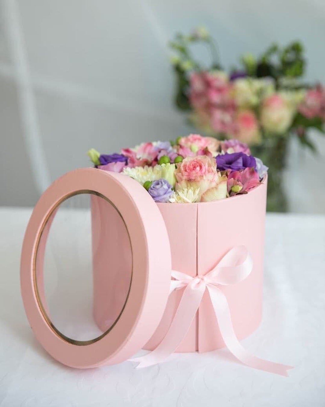 Hat Boxes Round Floral Boxes Flower Packaging Paper Bag Gift