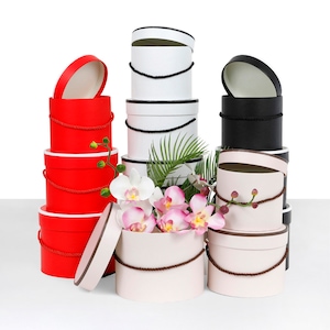 Premium Quality Round Flower Box, Gift Boxes for Luxury Flower and Gift Arrangements, Set of 3 pcs, with Lids, Size (S/M/L)