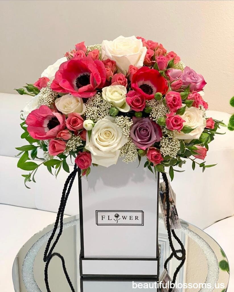 Square Flower Box Set of 3 White W9507 Etsy