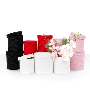 Premium Quality European Style Velvet Flower Box, Set of 3 for Luxury Style Flower Arrangements, Ships From USA