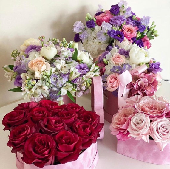 Caja con forma de corazón de flores/regalos de primera calidad, caja de 2  niveles, para arreglos florales de estilo lujoso, se envía desde EE. UU. -   México