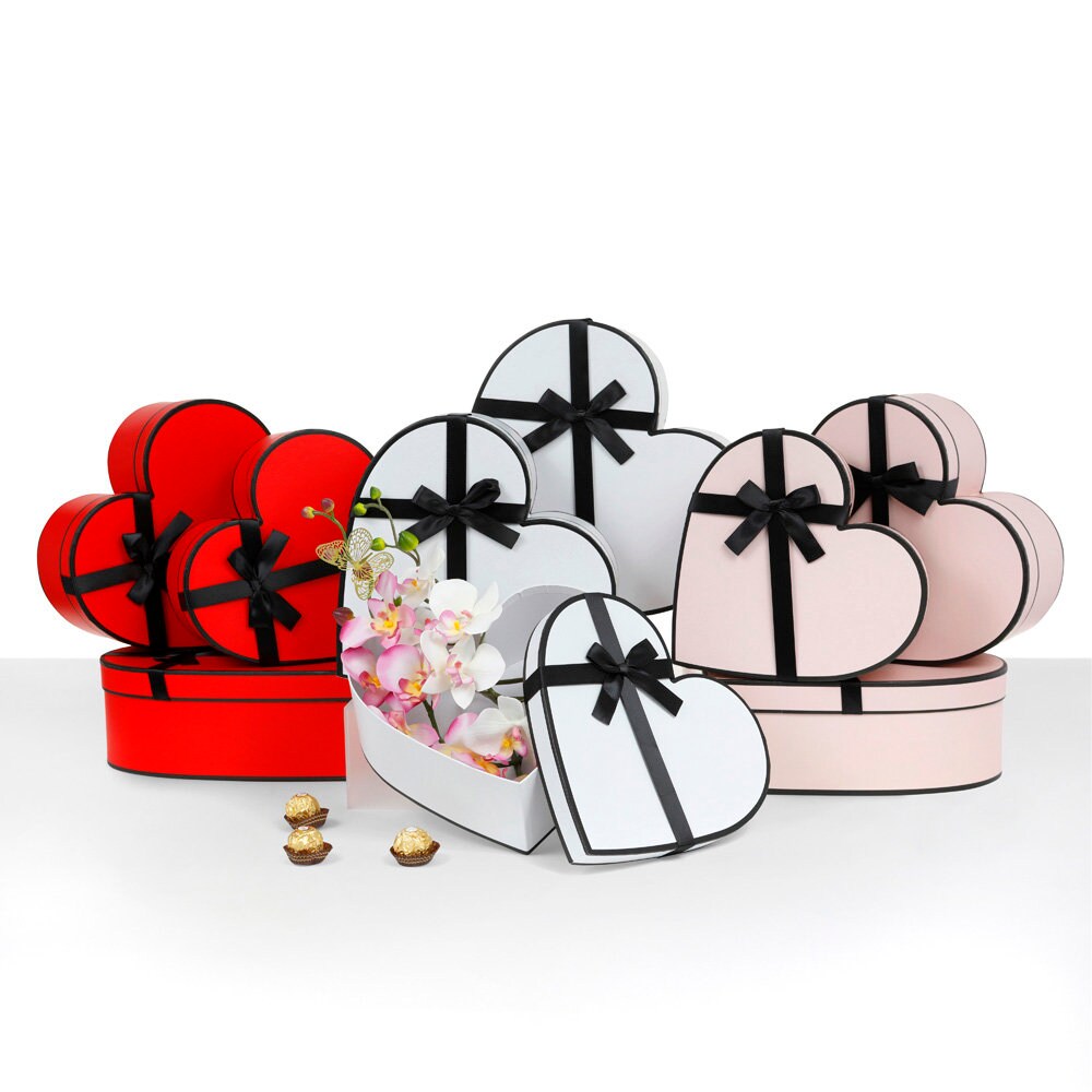 3 Pcs Gift Box Valentine's Day Christmas Boxes for Gifts Heart Nesting  Cardboard Flowers Arrangements