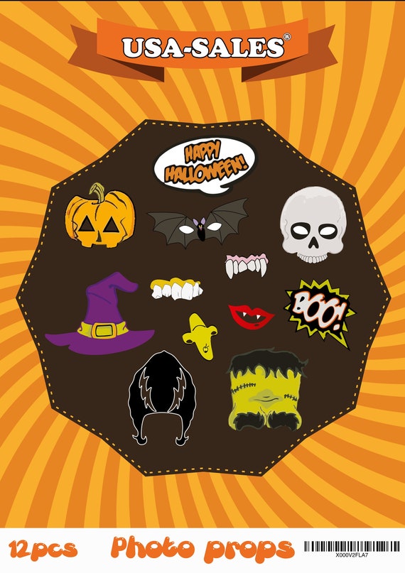 Halloween Photo Booth Props Halloween Decorations Party Etsy