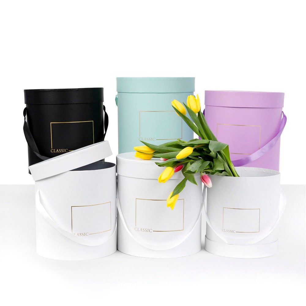 Hat Box Round with Spring Floral Design LARGE Vintage Cardboard Storag –  JAMsCraftCloset