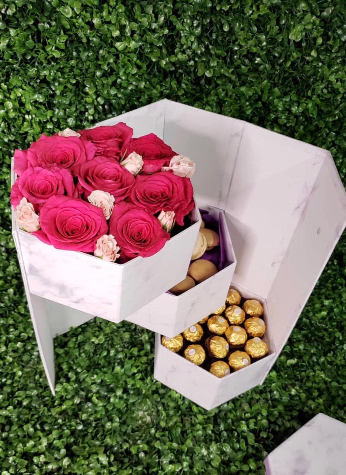 Hexagon Shape Surprise Flower Gift Box 3 Tier 8.5x 7.4x Etsy