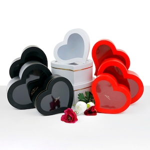 Premium Quality European Style Flower Heart Shaped Box, Floral Gift Box,  Set of 3, for Luxury Style Flower Arrangements,w972 Ships From USA 