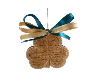 Irish Blessing Wood Ornament: Shamrock Christmas Decor
