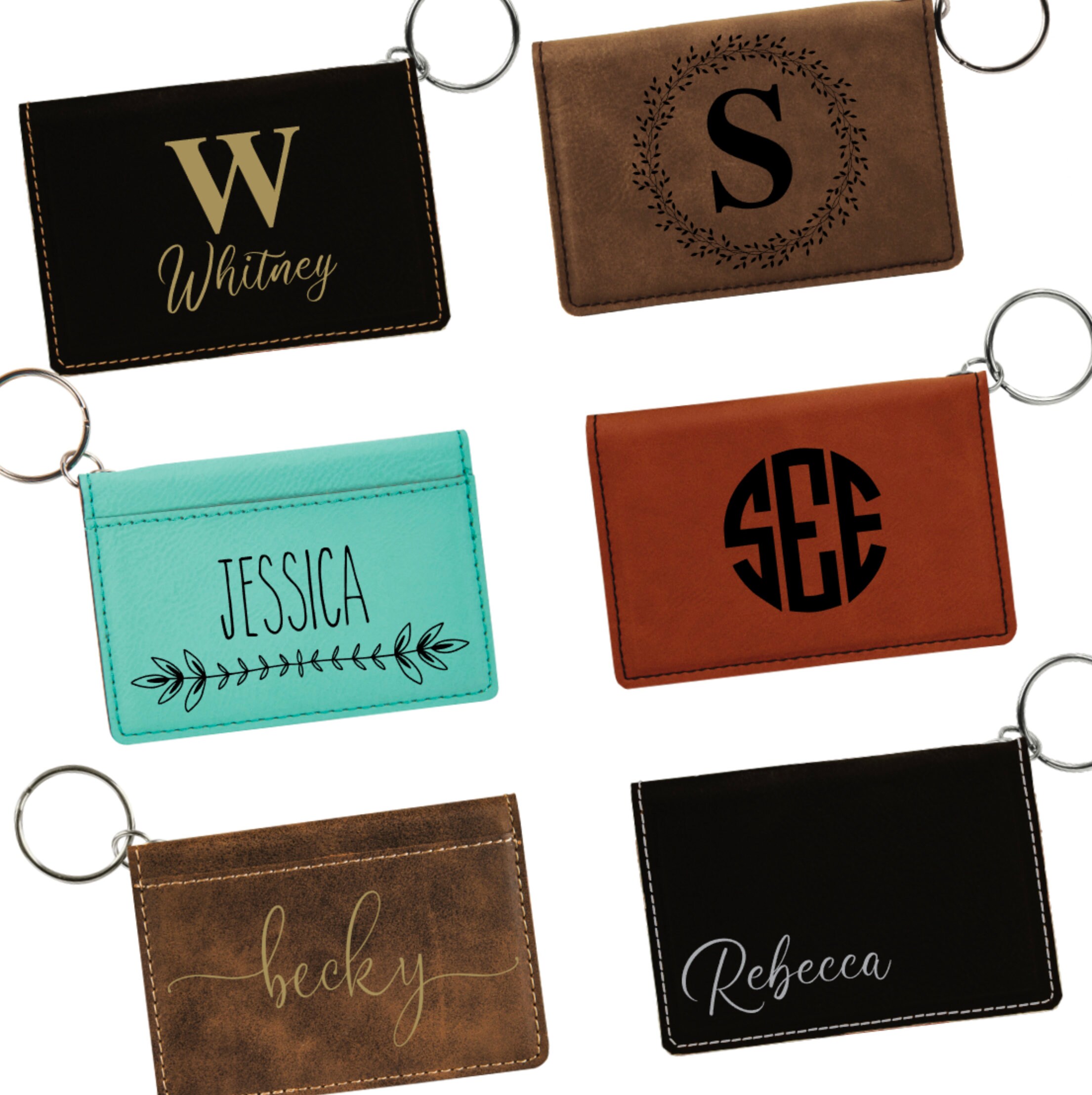 Personalized Keychain Wallet Personalized Card Holder Etsy