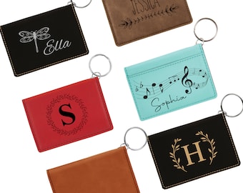 Personalized Keychain Wallet, Personalized Card Holder, Monogram Wallet, Monogram ID Holder, Custom ID Holder, Keychain Wallet, Gift For Her