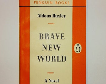 1959 BRAVE NEW WORLD by Aldous Huxley, Classic Penguin Paperback Cover