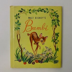 1942 Walt Disney&#39;s BAMBI, Dust Jacket, Color Illustrations, Grosset & Dunlap