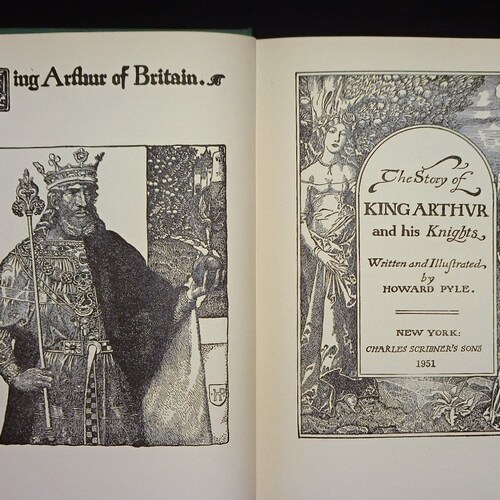1950's HOWARD PYLE ~ King Arthur and His Knights, Sir Launcelot and His Companions, Champions shops of the Round Table, Story Grail Passing Arthur