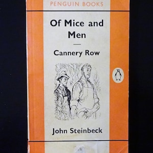 1961 Of Mice and Men & Cannery Row by JOHN STEINBECK, Vintage Penguin Books Paperback