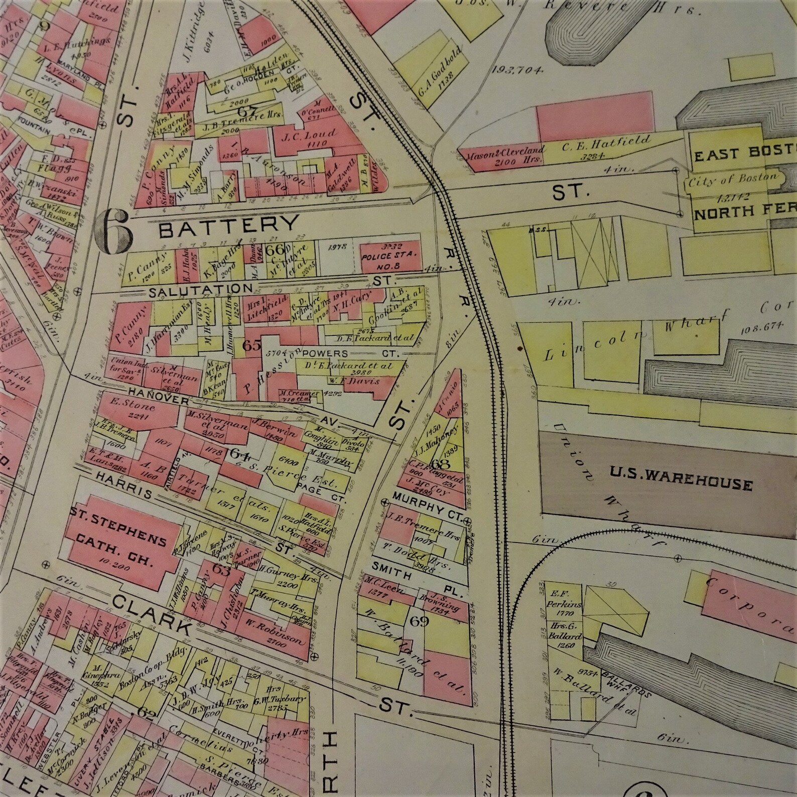 1902 CITY OF BOSTON Color Map Part of Wards 6 & 7 Plate 5 - Etsy Italia