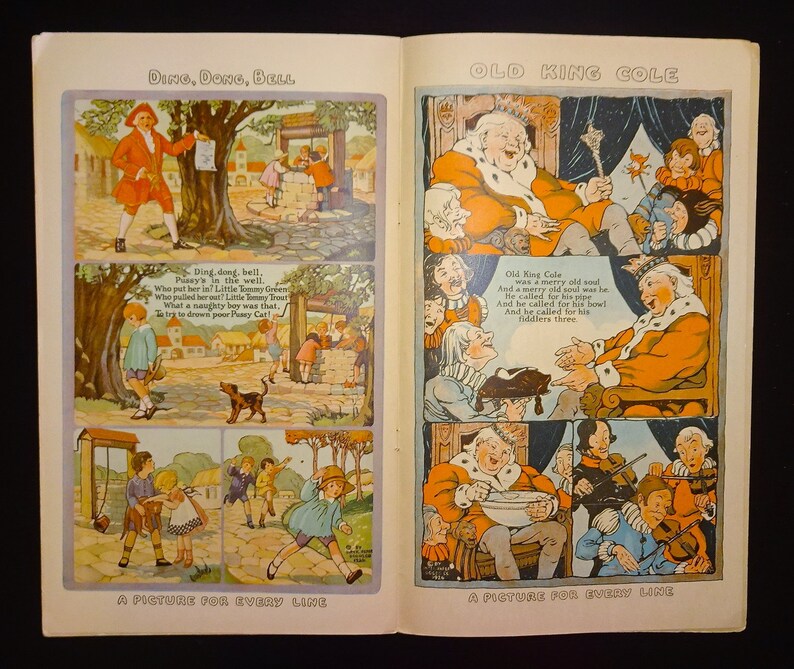 1926 OLD MOTHER GOOSE Nursery Rhymes, Color Illustrations, Jack & Jill, Mary Had a Little Lamb, Little Miss Muffet, Old King Cole, etc. image 6