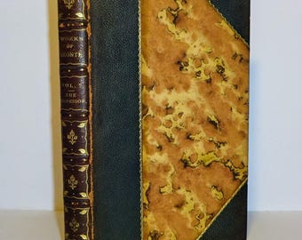 1893 THE PROFESSOR by Charlotte Bronte, Illustrated, Custom "Root & Son" Fine Leather Binding