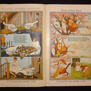 1926 OLD MOTHER GOOSE Nursery Rhymes, Color Illustrations, Jack & Jill, Mary Had a Little Lamb, Little Miss Muffet, Old King Cole, etc. image 4