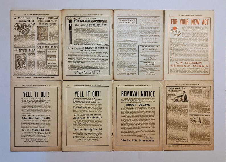 1915-22 THE EAGLE MAGICIAN Lote (55), Harry Houdini, Revista de Magia, Ilustrada, Rara imagen 14
