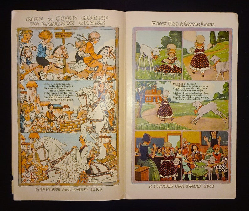 1926 OLD MOTHER GOOSE Nursery Rhymes, Color Illustrations, Jack & Jill, Mary Had a Little Lamb, Little Miss Muffet, Old King Cole, etc. image 3