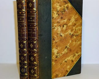 1893 SHIRLEY by Charlotte Bronte, Illustrated, Custom "Root & Son" Fine Leather Binding